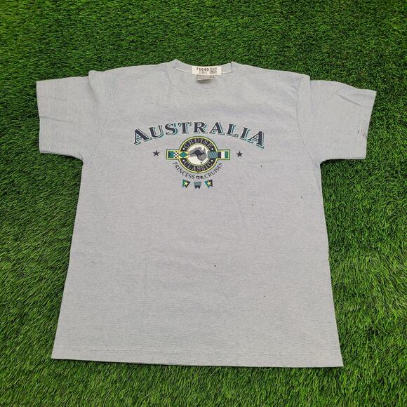Vintage Australia Cruise Shirt Large 22x28 Blue Pinstripes USA - Picture 1 of 15